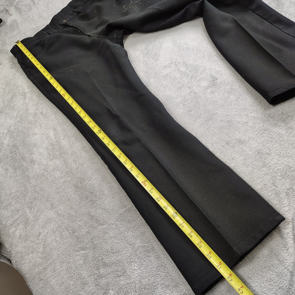VTG 60's Levi's Pants Dacron Polyester Men's Pleated Black 38x30 Distress - Picture 14 of 16